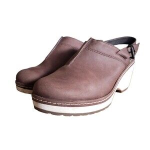 Merrell Halendi Backstrap Brown Wedge Heel Clog Mule J000838 Women's Size 8.5